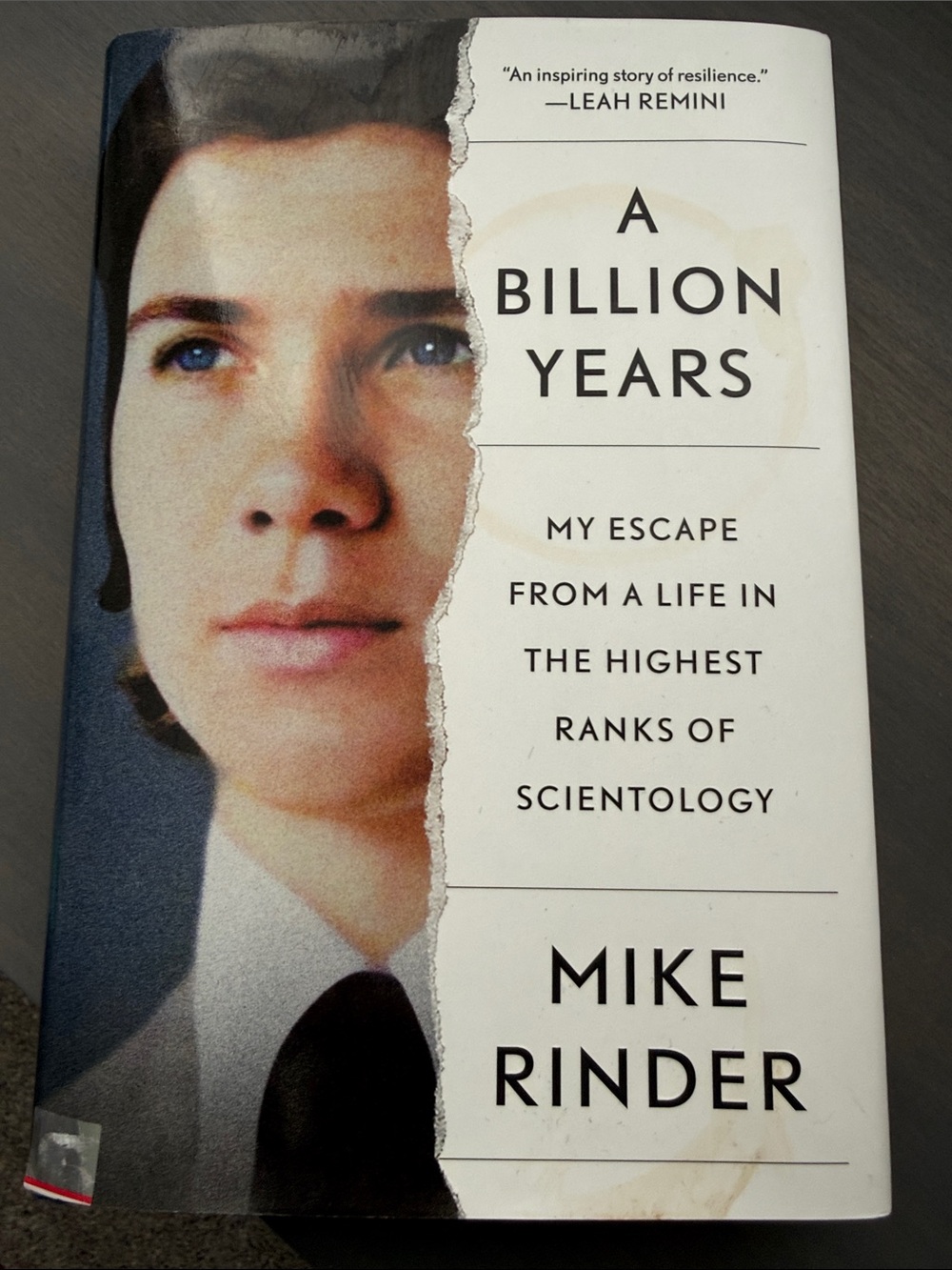 A Billion Years by Mike Rinder - Hardcover Back Cover - Navy & White